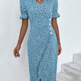 Giselle™ - Vestido floral con escote en V
