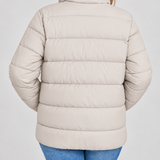 Chaqueta Acolchada para Mujer con Bolsillos con Cremallera y Cuello Alto