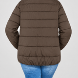 Chaqueta Acolchada para Mujer con Bolsillos con Cremallera y Cuello Alto