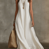 Vestido maxi bohemio sin mangas de caída fluida