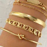 Grete | Conjunto de 4 pulseras de cadena metálica