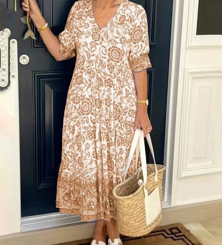 Keisha | Vestido floral elegante con escote en V