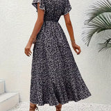 Elara | Vestido envolvente fluido que disimula el abdomen
