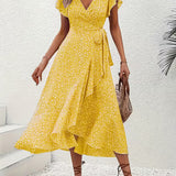 Elara | Vestido envolvente fluido que disimula el abdomen