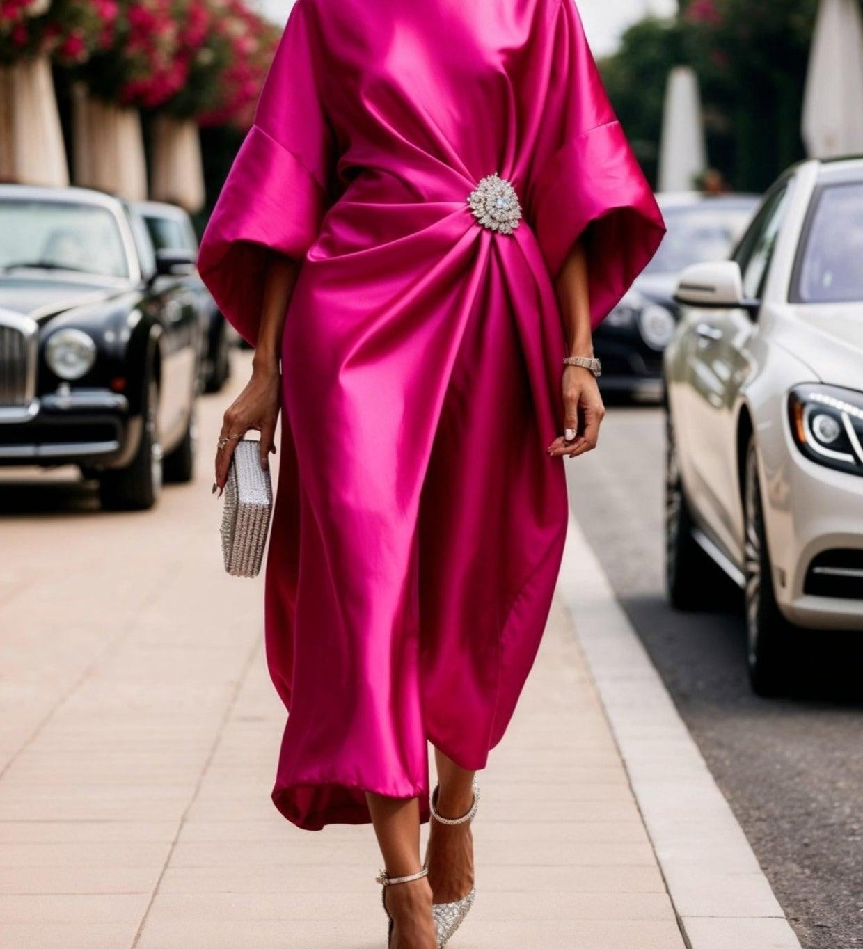 Vestido maxi elegante con brillo