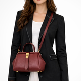 Joanna | Bolso Cruzado Mini Estructurado para Mujer con Asa Superior y Cierre Dorado