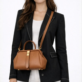 Joanna | Bolso Cruzado Mini Estructurado para Mujer con Asa Superior y Cierre Dorado