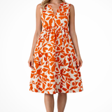 Amelia | Vestido midi de playa Boho sin mangas con escote en V para mujer