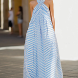 Pembury | Vestido maxi de verano sin mangas con cuello halter para mujer