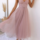 Florencia | Vestido midi de tul con corsé para invitadas de boda