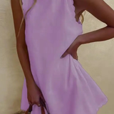 Tindall | Vestido mini de verano sin mangas con dobladillo ondulado para mujer