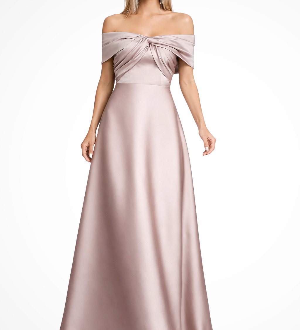 Cordelia | Vestido maxi de satén plisado sin mangas para invitadas de boda