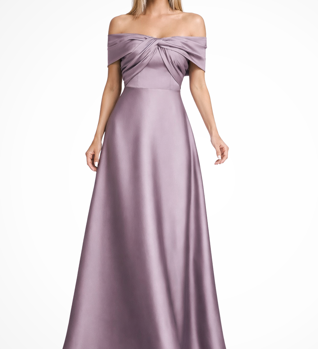 Cordelia | Vestido maxi de satén plisado sin mangas para invitadas de boda