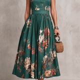 Noirelle | Vestido midi floreado sin mangas para señora