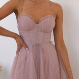 Florencia | Vestido midi de tul con corsé para invitadas de boda