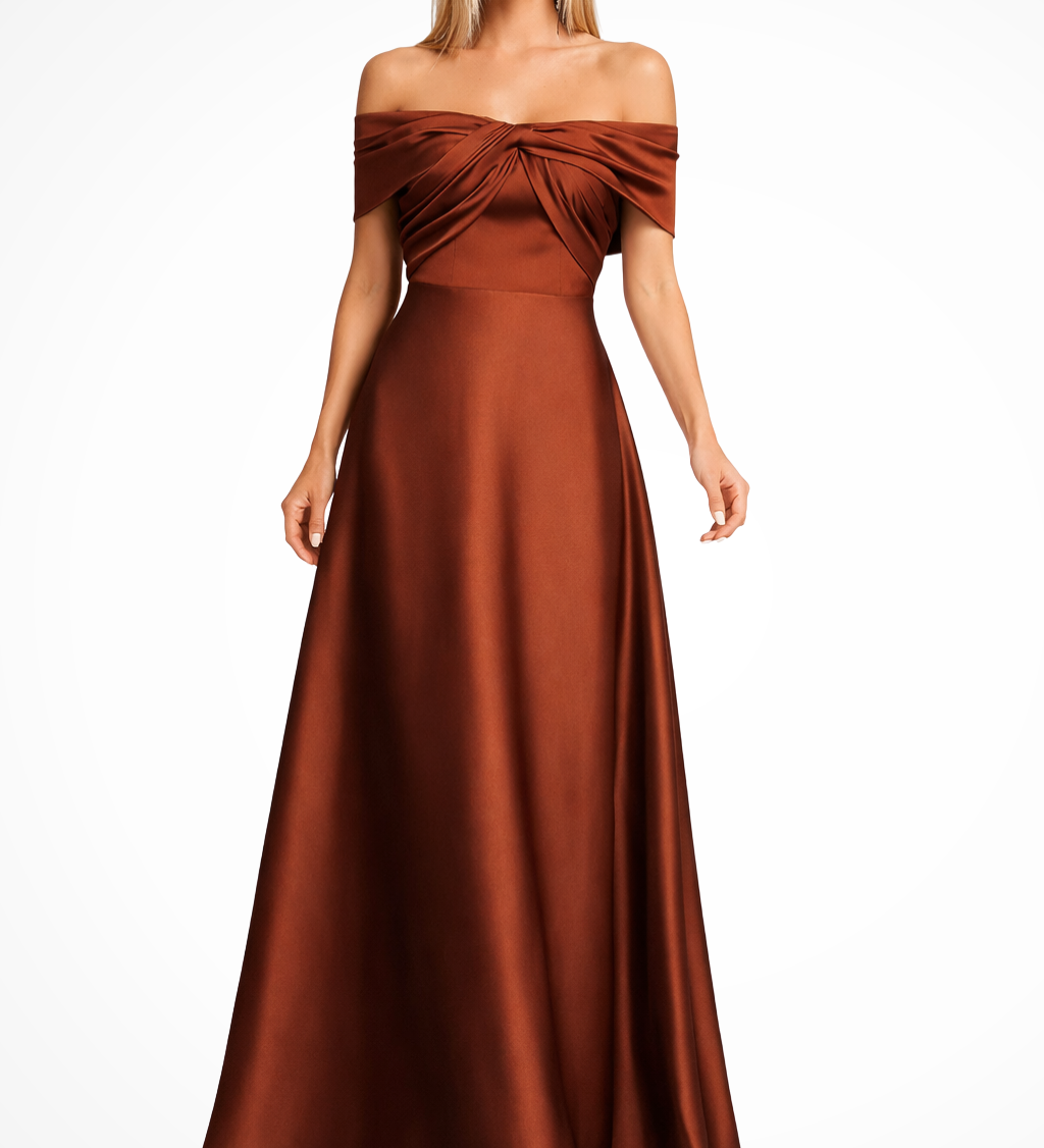 Cordelia | Vestido maxi de satén plisado sin mangas para invitadas de boda