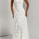 Persefone | Vestido maxi de invitada de boda de brocado floral para mujer