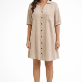Rosalind | Vestido de camisa de manga corta para mujer