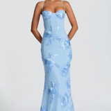Anastasia | Corsé bordado de flores para mujer con tirantes, vestido maxi para bodas