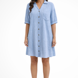 Rosalind | Vestido de camisa de manga corta para mujer