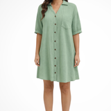 Rosalind | Vestido de camisa de manga corta para mujer