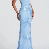 Anastasia | Corsé bordado de flores para mujer con tirantes, vestido maxi para bodas