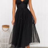 Florencia | Vestido midi de tul con corsé para invitadas de boda