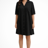 Rosalind | Vestido de camisa de manga corta para mujer
