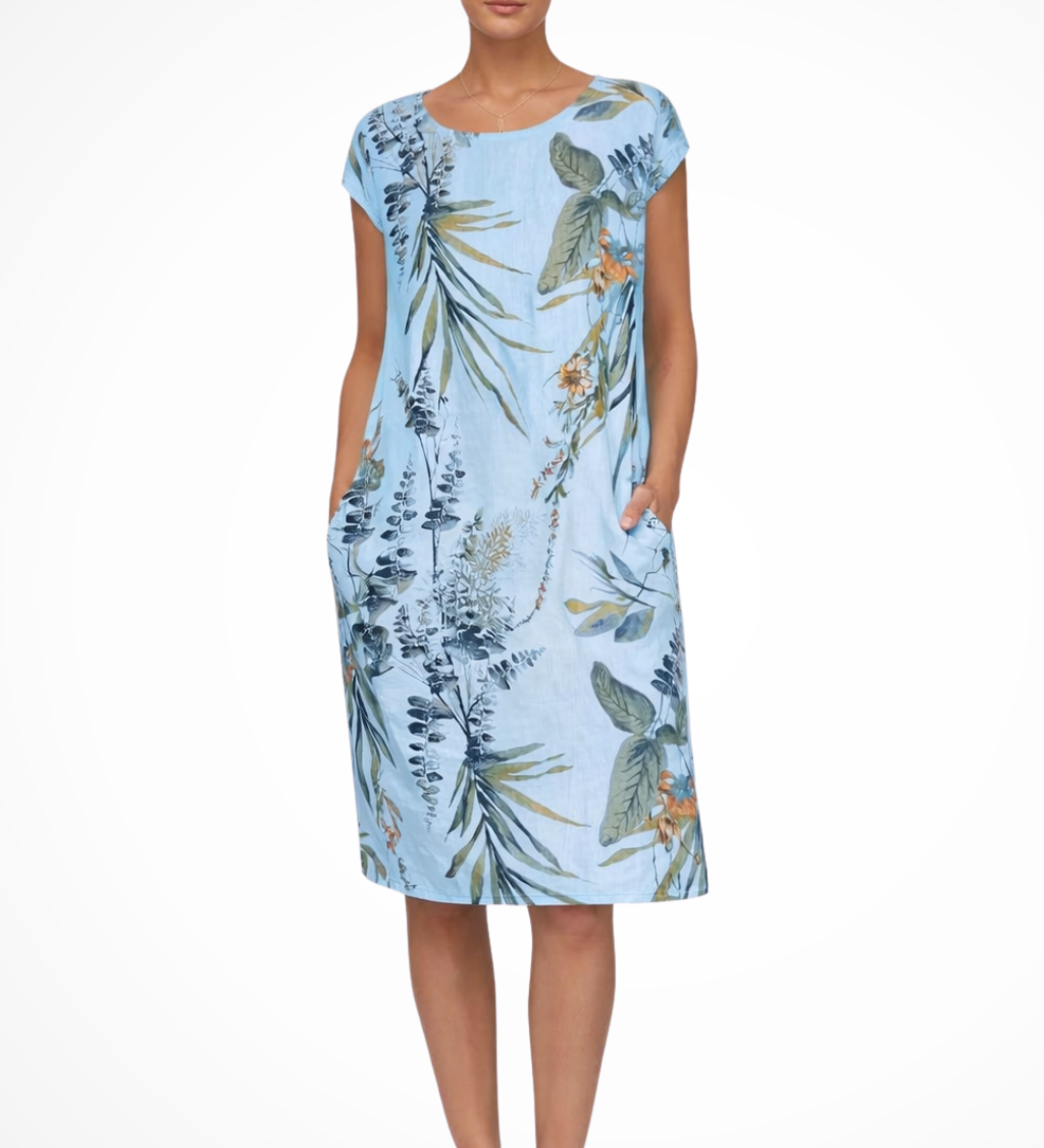 Ivy | Vestido de verano holgado para mujer con estampado botánico