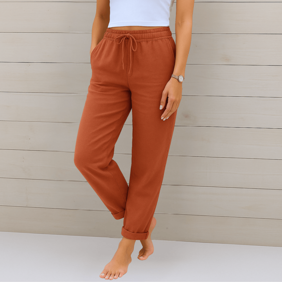 Sara | Pantalones de lino de alta calidad con forro elástico