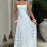 Persefone | Vestido maxi de flores de brocado para invitadas de boda