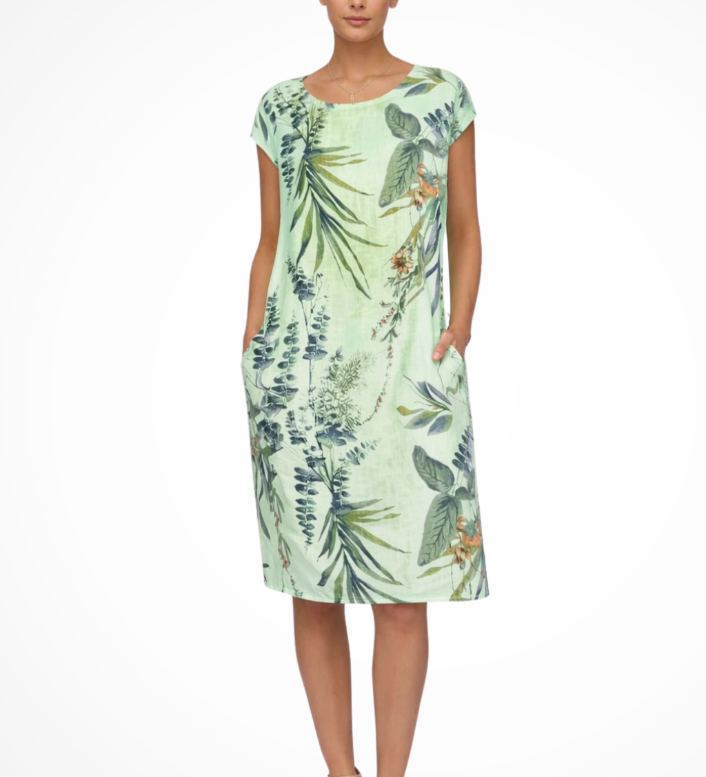 Ivy | Vestido de verano holgado para mujer con estampado botánico