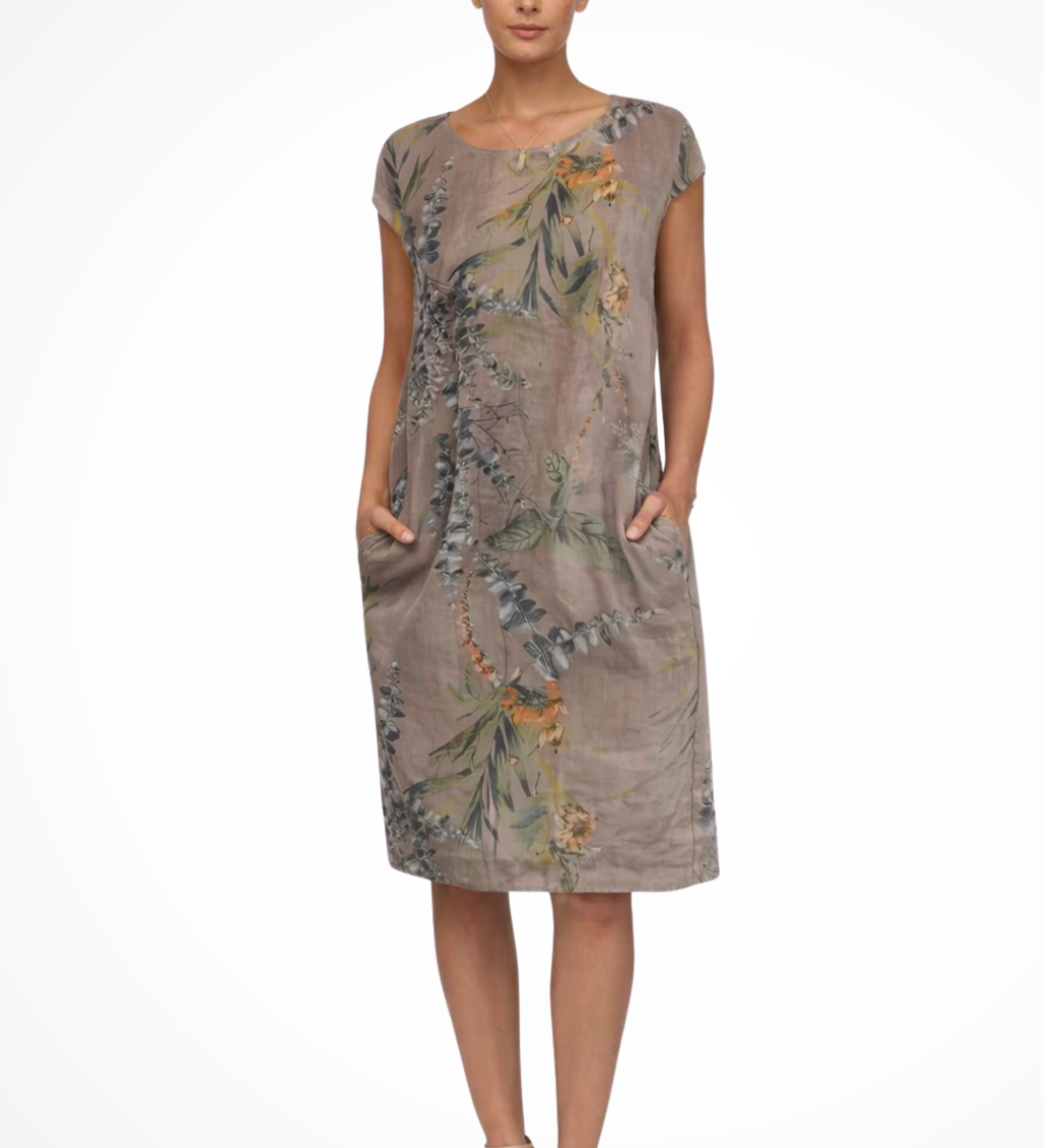 Ivy | Vestido de verano holgado para mujer con estampado botánico
