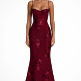 Anastasia | Corsé bordado de flores para mujer con tirantes, vestido maxi para bodas
