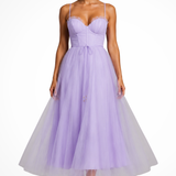Florencia | Vestido midi de tul con corsé para invitadas de boda