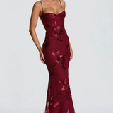 Anastasia | Corsé bordado de flores para mujer con tirantes, vestido maxi para bodas