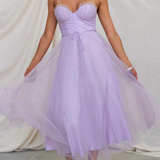 Florencia | Vestido midi de tul con corsé para invitadas de boda