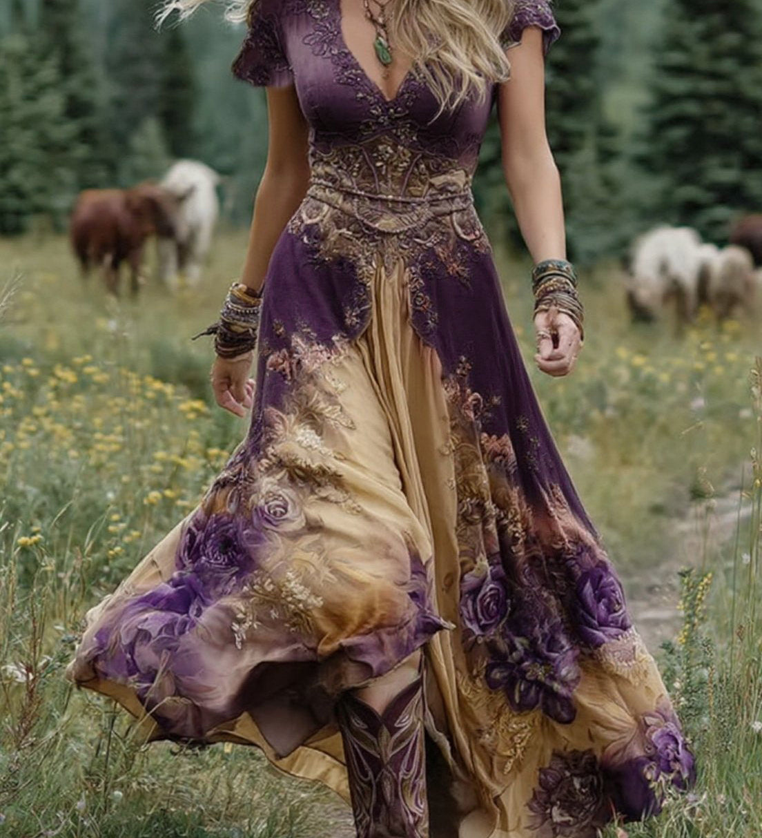 Mavis™ – Vestido maxi elegante con patrón floral