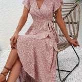Elara | Vestido envolvente fluido que disimula el abdomen