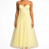 Florencia | Vestido midi de tul con corsé para invitadas de boda