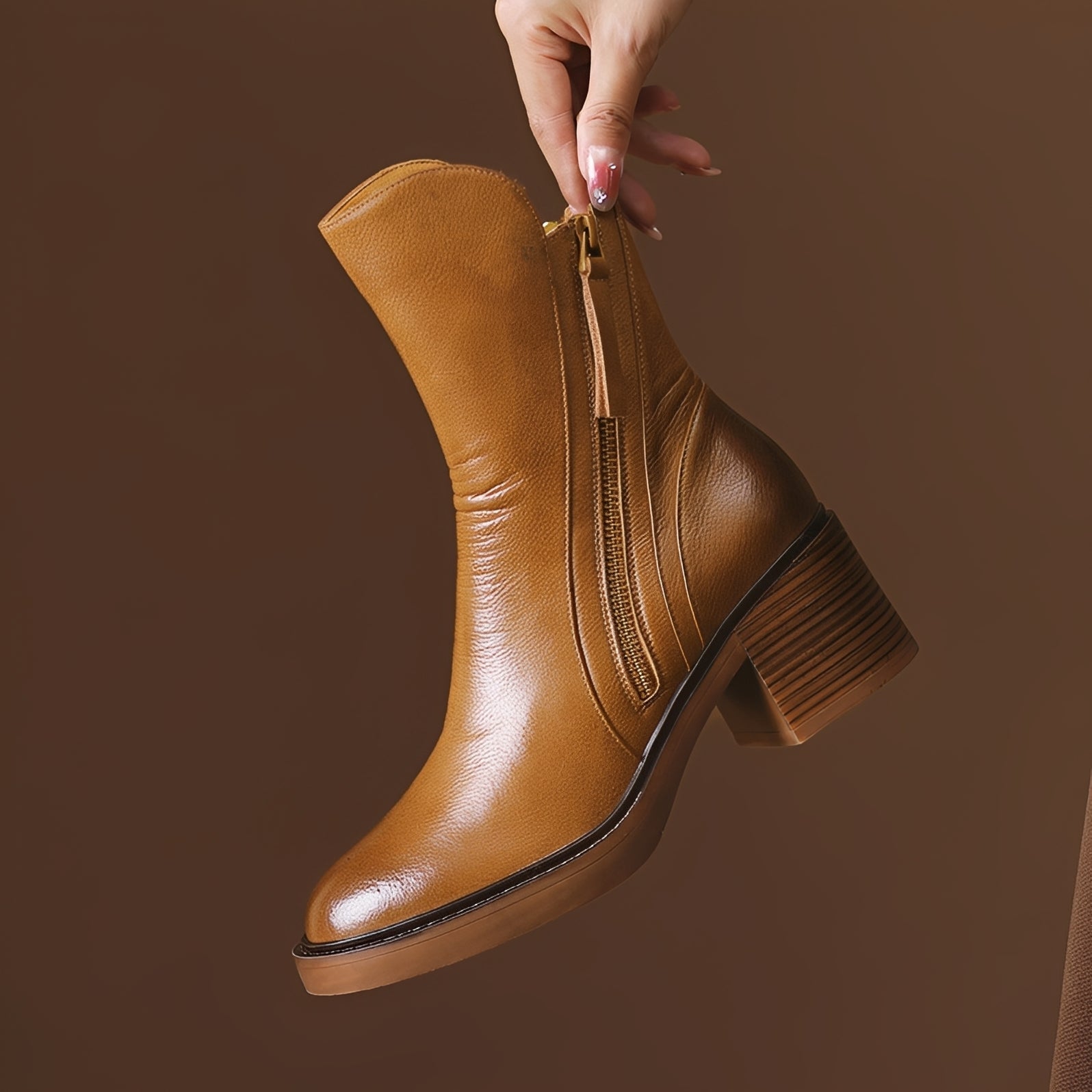 Connie - Elegantes botas com salto grosso para mulheres