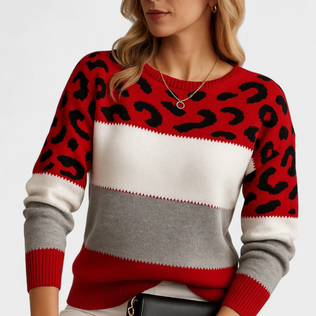 Julieta™ | Suéter casual con estampado de leopardo