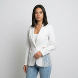 Blazer Estructurado con Inserciones de Encaje y Corte Elegante