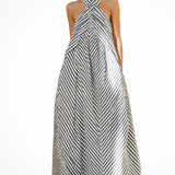 Pembury | Vestido maxi de verano con cuello halter a rayas para mujer