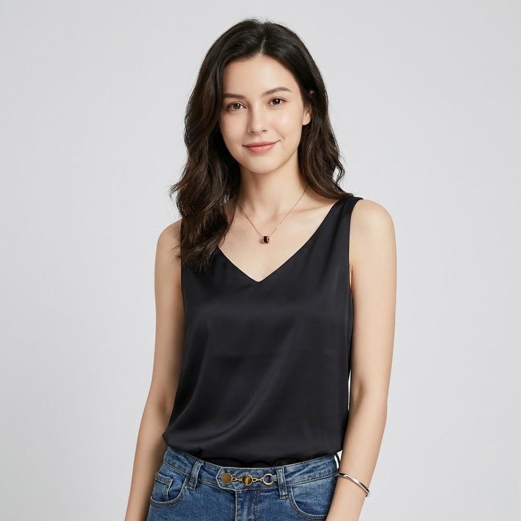 Camiseta fluida con escote en V | Corte suelto | Esencial elegante