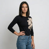Blusa Floral de Manga Larga para Elegancia Casual