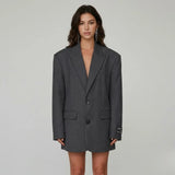 Blazer oversized estructurado en mezcla de lana | Corte recto amplio | Estilo urbano sofisticado