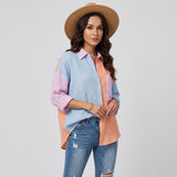 Blusa patchwork en mezcla de algodón | Corte fluido | Estilo casual