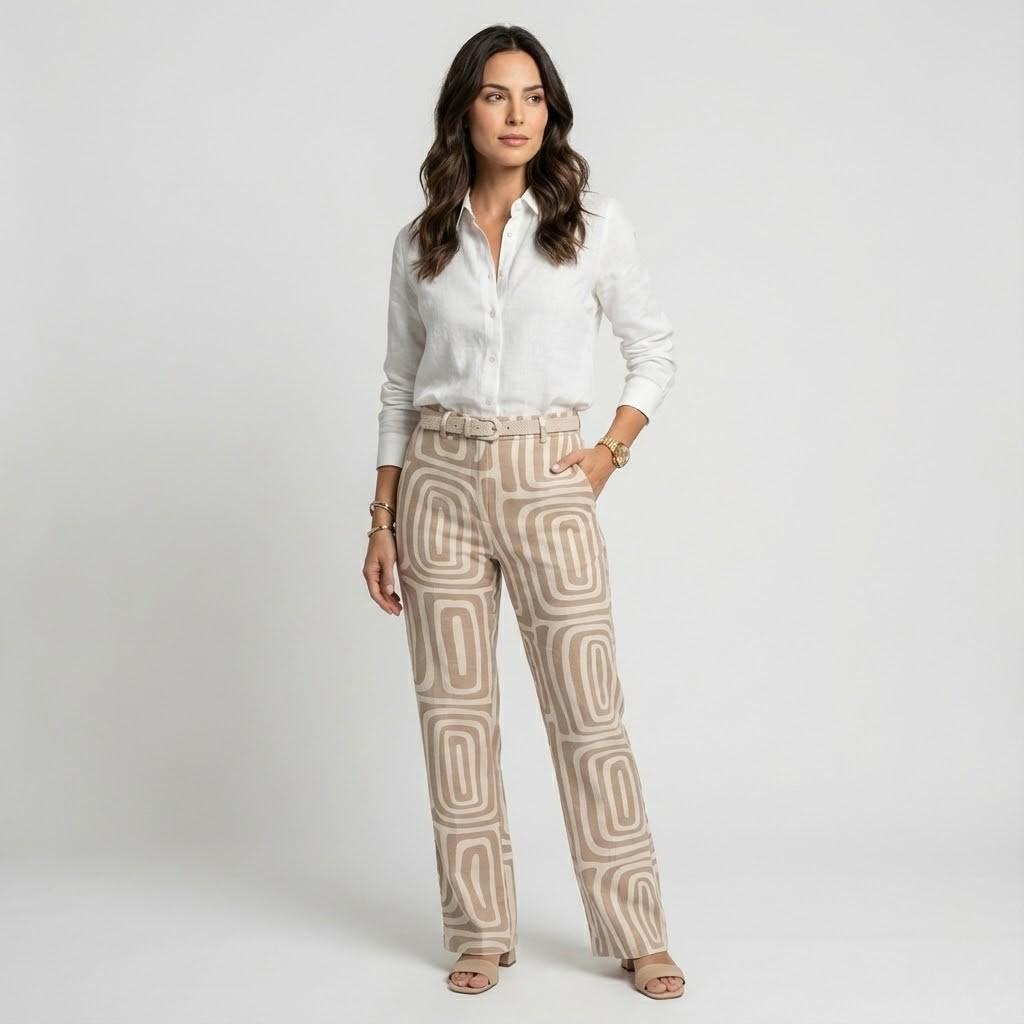 Conjunto elegante estampado en mezcla ligera | Corte fluido | Sofisticación contemporánea