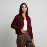 Cardigan de Malha com Gola Clássica e Estrutura Elegante Curta